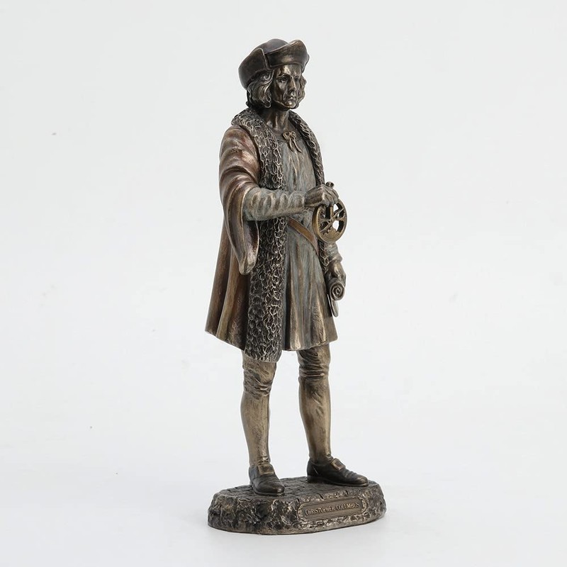 XoticBrands Christopher Columbus Standing - Famous People Sculpture - Cold