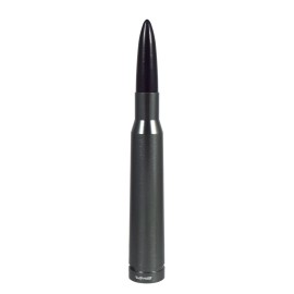 V M S RACING Anti-Theft Gunmetal Black Tip 50 Caliber Bullet Stubby Antenna For Toyota TRD
