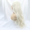 Xiweiya Wigs Long Straight Platinum White Synthetic Machine Made Wig