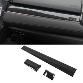 KELEIMAI Car Accessories Fit for Honda Civic 10th Gen 2016-2021 Dashboard Center Console Stripe Cover Trim (Carbon Fiber Style) ABS 3 PCS