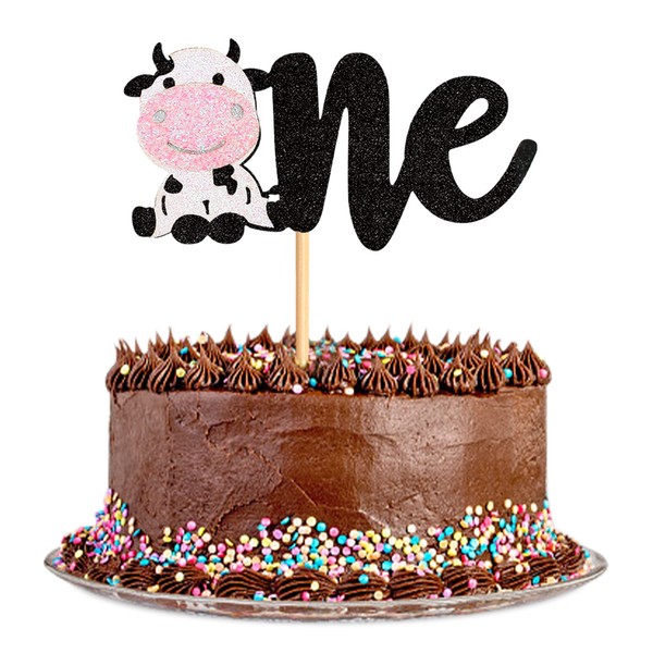 Keaziu Paquete de 1 decoración para tartas de vaca, baby shower, decoración para tartas de cumpleaños, decoración de tartas, animales de granja, zoológico, suministros para fiestas de cumpleaños