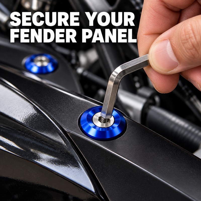10-Piece M6 Car Fender Washer and Bolt Set for Bumper,