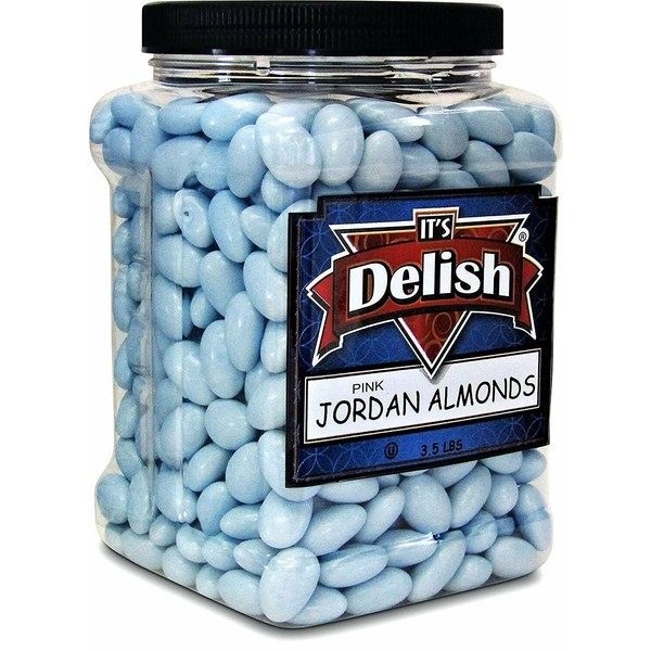 Pastel Light Blue Jordan Almonds by Its Delish, 3.5 lbs Jumbo Container |...