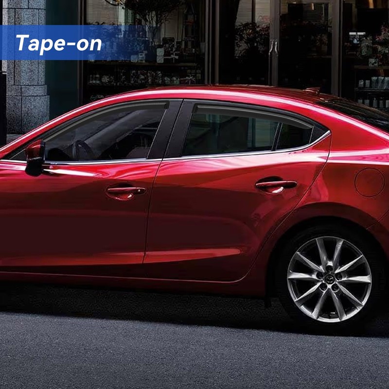 Window Visors Rain Guards for 2014-2018 Mazda 3 Sedan, Out-Channel
