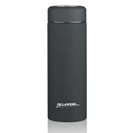 Melianda Ma 1350 Hot and Cold 350 ml Double Wall Vacuum Insulated Stainless Steel Thermos Flask with Stainless Steel Filter, Outer Rubber Coating Suitable for Office, Travel and Leisure In Matt Black – Matt