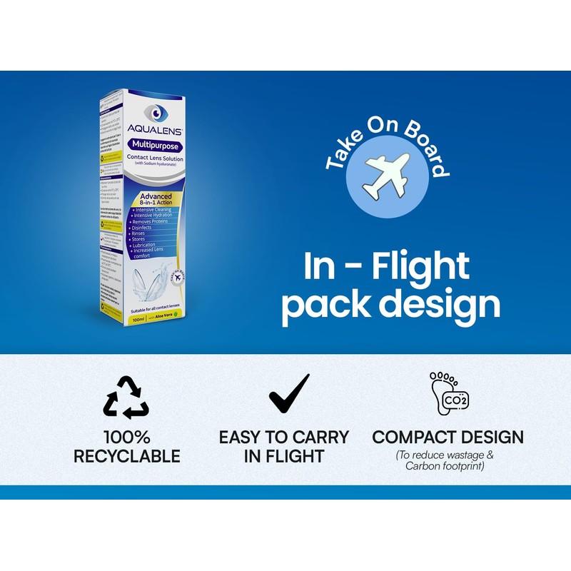 Aqualens Contact Lens Solution · in-Flight Pack · 100ml ·