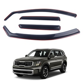 DOLKSN Smoke Black in-Channel Window Visor Window Deflectors Rain Guards Compatible with 2020-2024 Kia Telluride 4-Piece Set