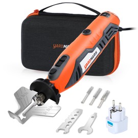 YARDMARIS Electric Chain Sharpener Set with Titanium Coated Diamond Bits, High Speed Chainsaw Sharpener Tool and 3 Sharpening Cutters with High Hardness Includes Storage Box