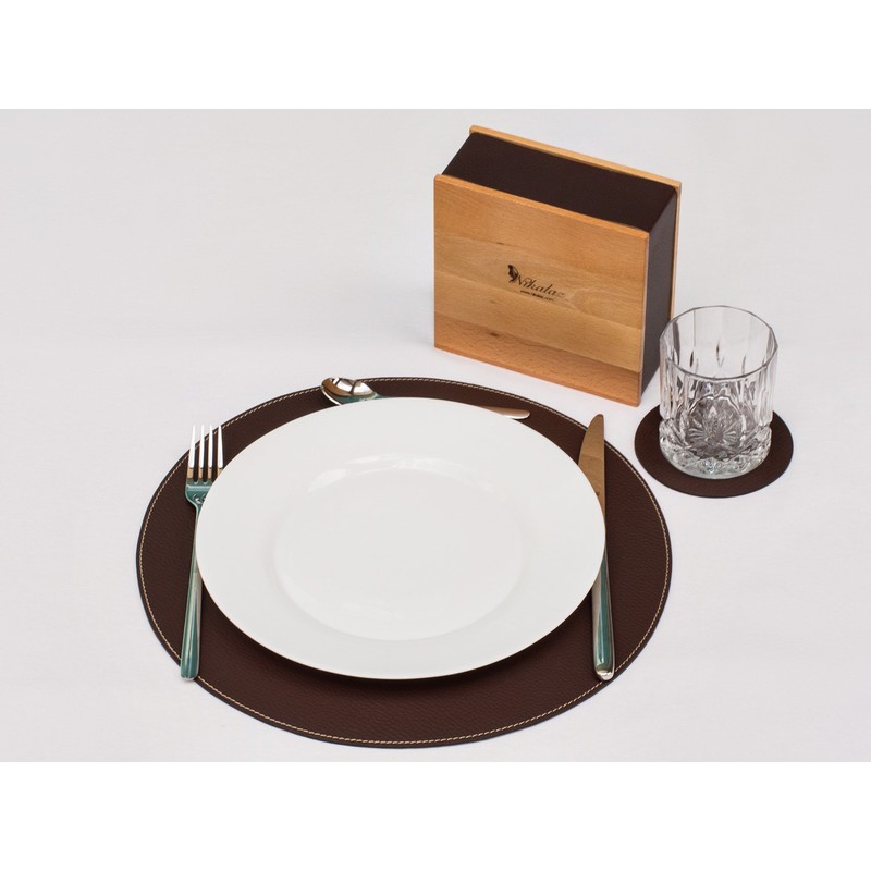 Nikalaz Round Placemat (1 piece), place mat 33 cm, Recycled