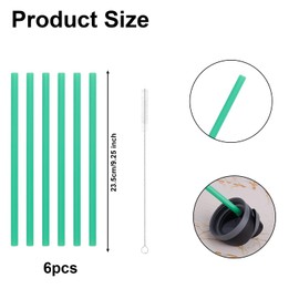 6pcs Replacement Straws for Owala FreeSip Water Bottles 24/32oz, Reusable Plastic Straws with Cleaning Brush 24/32oz Tumbler Accessories (Light Green)
