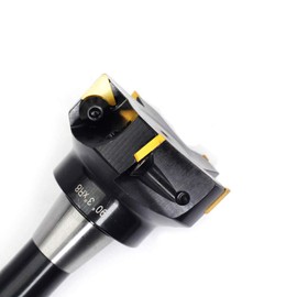 OSCARBIDE 3" R8 Shank Indexable End Mill,90 Degree,5 Flutes,with 5 Pieces Tpg32 Carbide Inserts Milling Lathe Lathing