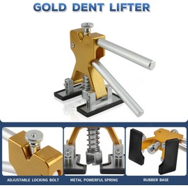 Herramienta de Reparación de Abolladuras de Automóviles,Traje de reparación de abolladuras de granizo。Ancho ajustable, ascensor dorado,Sacadores, martillos y otros accesorios, (38 piezas)