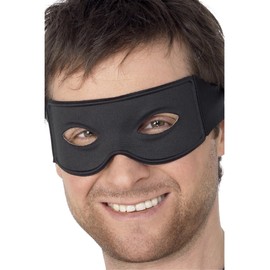Smiffys Bandit Eyemask and Tie Scarf, Black , Eyemasks Fancy Dress, Adult Dress Up Eye masks