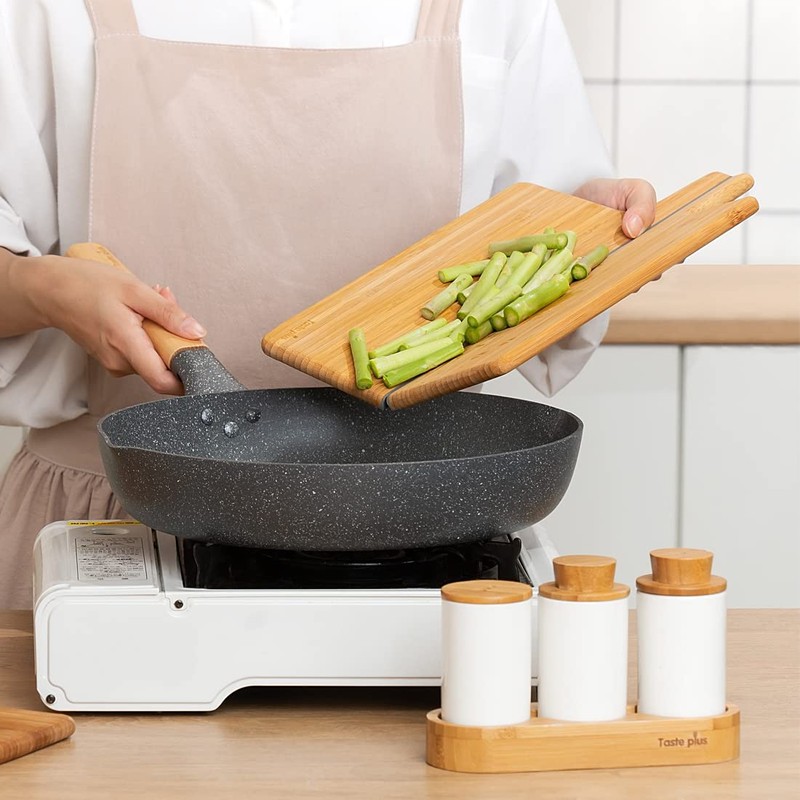 Taste Plus Folding Bamboo Cutting Board for Kitchen, Durable Wood