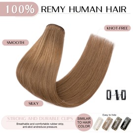 Clip-In Real Hair Extensions, 8-Piece Set, Remy Hair Soft