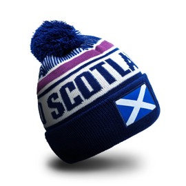 Strength & Honour Scotland Adult Beanie Hat with Pom Pom - Scottish Unisex Adult Rugby Football Soft Touch