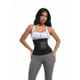 SCULPT TOUCH Women's Waist Trainer Corset, Tummy Control Shapewear Belt for Workout, Black (Black, Large)