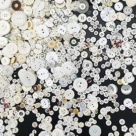 1600 botones de concha para manualidades, varios tamaños de concha a granel, surtido de botones para manualidades