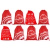 by Robelli Set of 8 Assorted Red Santa Sacks