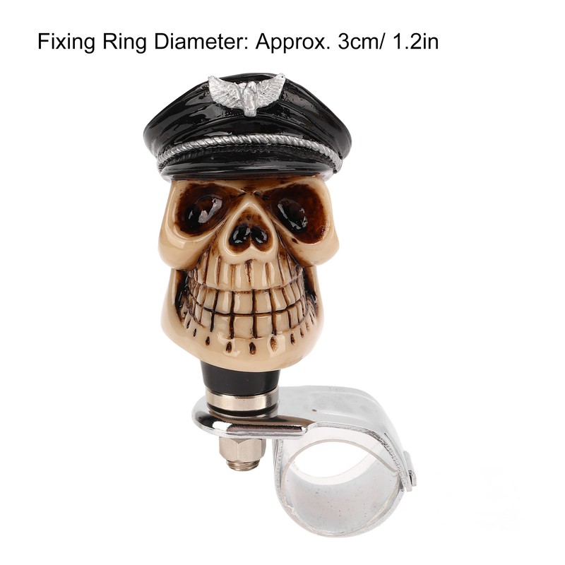 Skull Shape Steering Wheel Spinner 3cm Diameter Metal Resin Turn