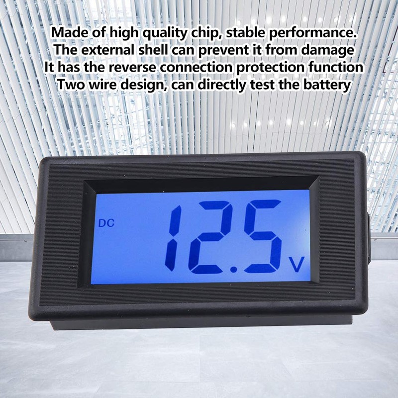 QANYEGN Digital Display Voltage, Two Wire LCD Voltmeter, Voltage Monitor