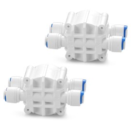 Colingmill 4 Packs 1/4 Inch Tube Automatic Shut off Valve, with Quick Connect Fittings, for Ro Reverse Osmosis Water Filter System, White