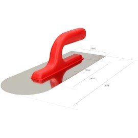 KOTARBAU® Riding Board Smoothing Trowel Half Round Stainless Steel 320 mm Winding Trowel for Cleaning Work