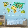 202 Wall Tattoo World Map with Animals Children's Room Wall