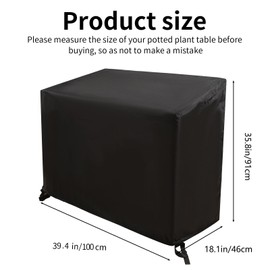 Outdoor Cabinet Cover, Weatherproof Cabinet Covers for Outdoor Storage Cabinets, Garden Storage Cabinets, Potting Benches and Tables, Tool Chest Covers (Black, 39.4"x18.1"x35.8")