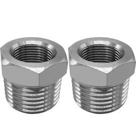 Beduan Stainless Water Line Adapter 3/8 Female to 1/2 NPT Male Reducer Hose Pipe Adapter Compression Fitting for Kitchen Bathroom Faucet Supply Hose, Stop Valve Adapter, Pipe Connector (Pack of 2)