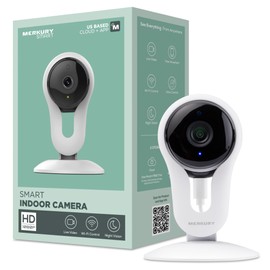 Merkury Smart Indoor Camera, 1080p HD Camera for Home Security with Two-Way Audio, Motion Detection, and Night Vision, Compatible with Alexa and Google Home