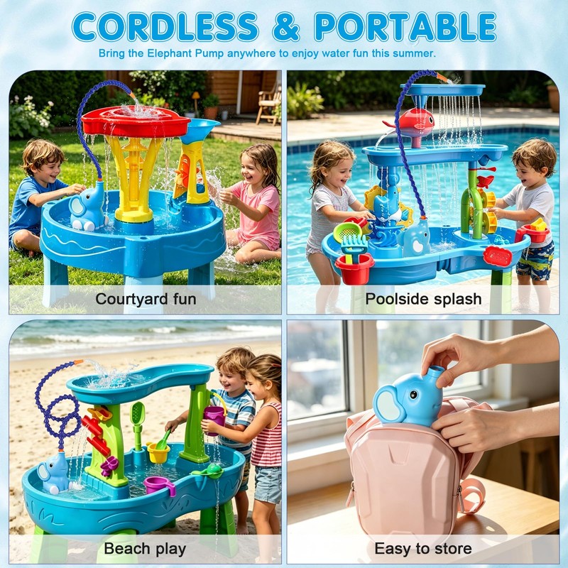 Water Table Pump with Sprinkler, Pump for Kids Water Table