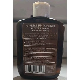 Native Tan SPF 4 Tanning Oil 6oz With Sunscreen