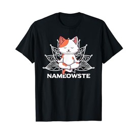 Yoga Sitting Cushion Nameowste Namaste Yoga Cat Meditation T-Shirt