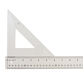 Westcott Styrene Triangle Ruler, 6", 45/90 Degree, Transparent (S450-6)