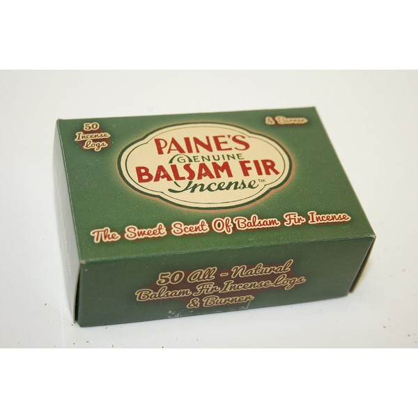 Paine's Incense & Burner Comes with 50 Balsam Fir Logs to Burn Wood Holder Lodge Style