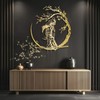 Samurai Sakura Metal Wall Art, Japanese Metal Wall Art Decor,