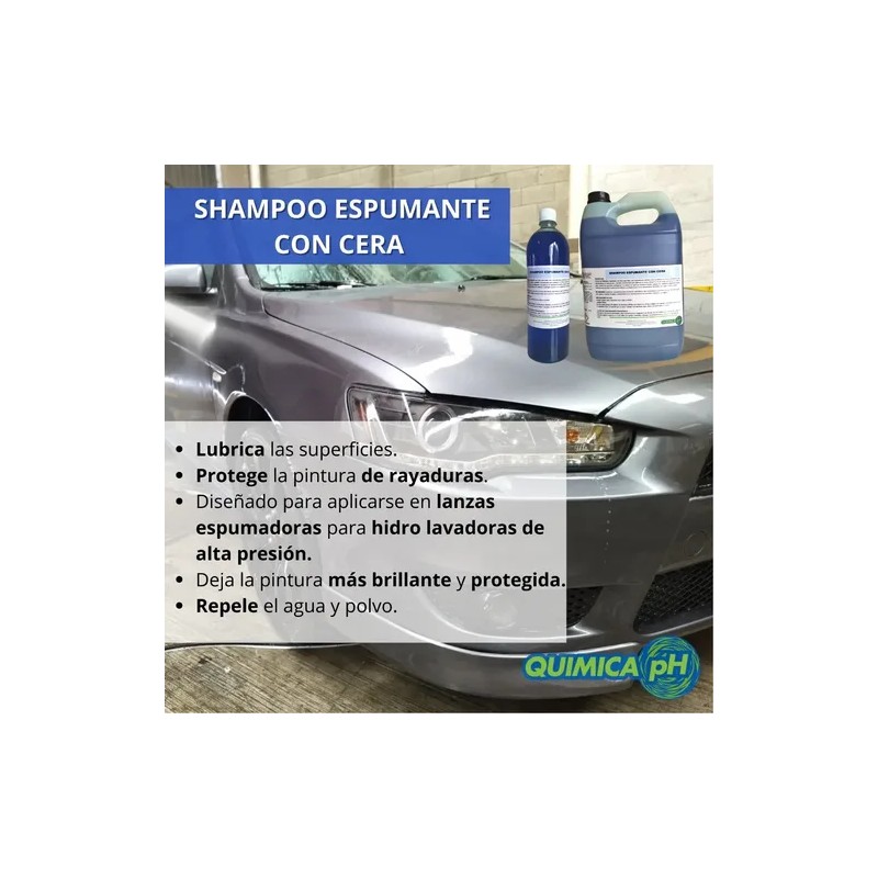 Shampoo Espumante Con Cera Para Autos Y Motos, 1lt