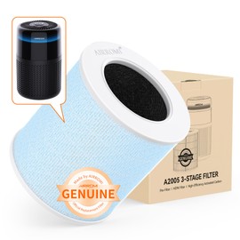 AIRROMI A2005 HEPA Air Purifier Replacement Filter, 3-In-1 Original Filter, Remove 99.97% of 0.3 Micron Particle 1 Pack White (Blue)