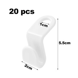 Pack of 20 Clothes Hangers, Space-saving, Clothes Hangers, Hooks for Hangers, Plastic Material, for Save Space in the Cupboard, White