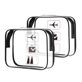 Oderra 2 Borse da Valigia Trasparente, TSA Beauty Case da Viaggio, con Zip, Buste Trasparenti per Cosmetici, Donna/Uomo