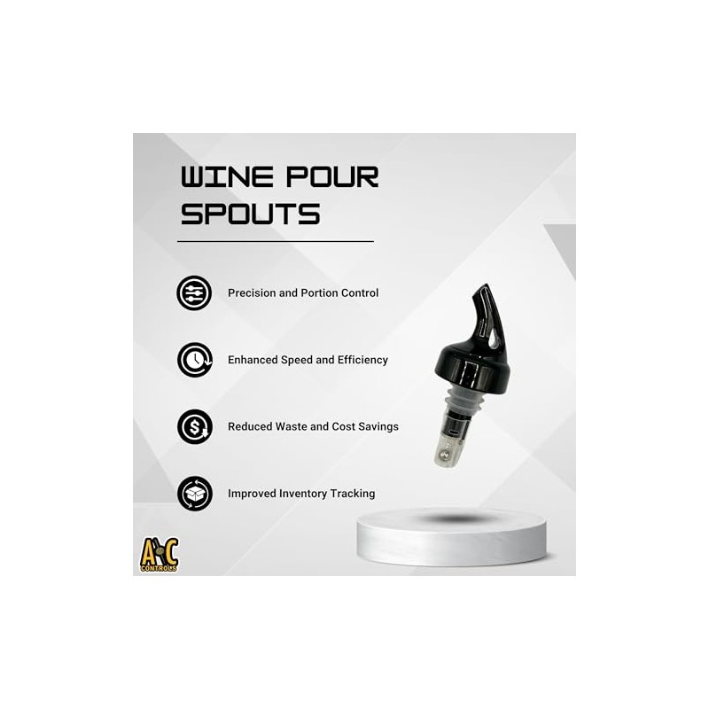 Wine-by-the-Glass 3 oz Portion Spouts with Smoke Top – Pack