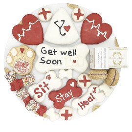 Bonne et Filou Get Well Soon Gifts for Dogs Human Grade Gourmet Dog Treats 21 Luxury Dog Treats with Dog Macarons, Truffles & Bone Cookies Healthy Dog Treats for Small to Large Dogs