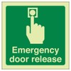 V Safety Glow in the Dark Emergency Door Release Sign