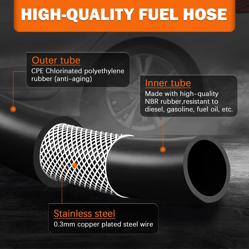 Fuel Transfer Hose 3/4'' Gas Pump Hose 20FT for Gasoline,