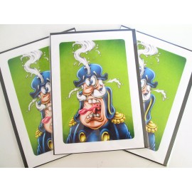 BUSKII 5 x 7 Giclee LIMITED PRINT "THE CAP'N" Crunch Pop Outsider Lowbrow w/COA