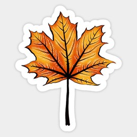 Endless New Objects Yellow Orange Autumn Leaves Botanical Vinyl Decal Room Decor Sticker Car Bumper