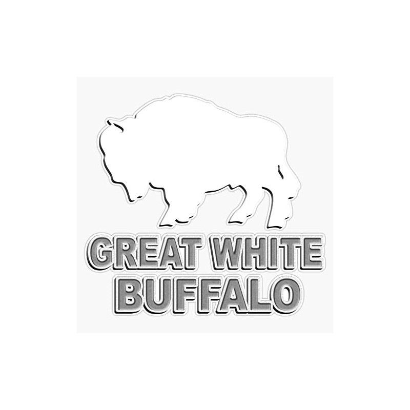 Great White Buffalo Bumper Sticker Vinyl Decal 5 inches