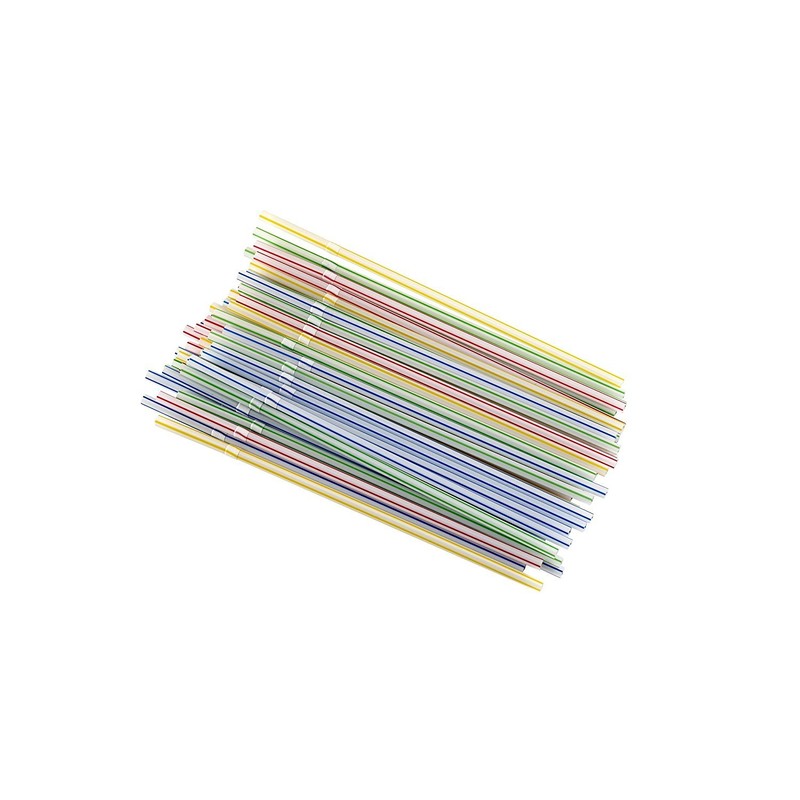 Home Smart 800-Count Disposable Flexible Bending Multi-Colored Drinking 8" Straws