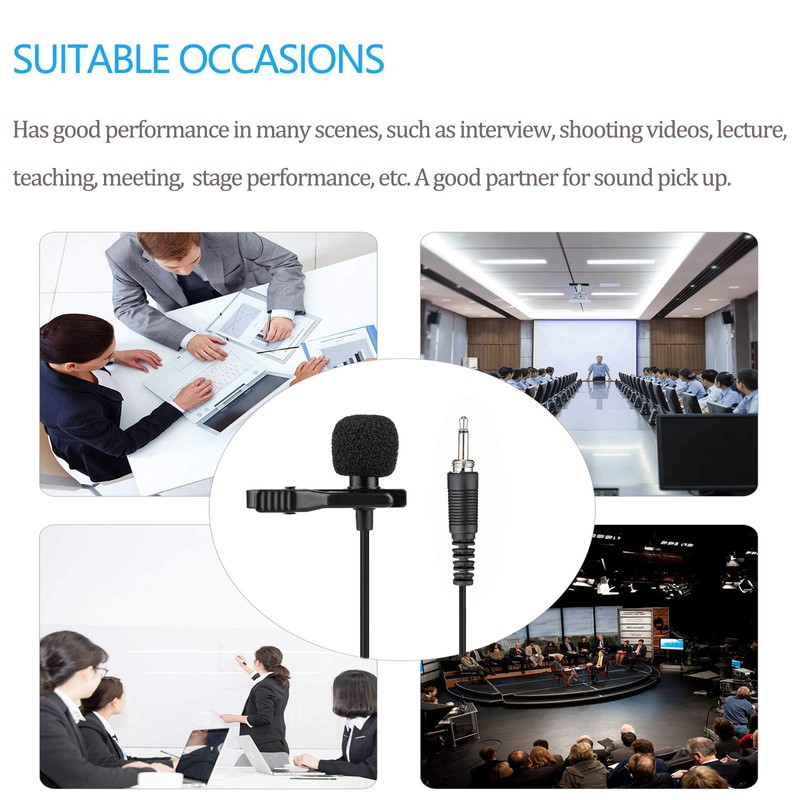 Sujeetec Lavalier Microphone Lapel Microphone Compatible with Wireless Transmitter -